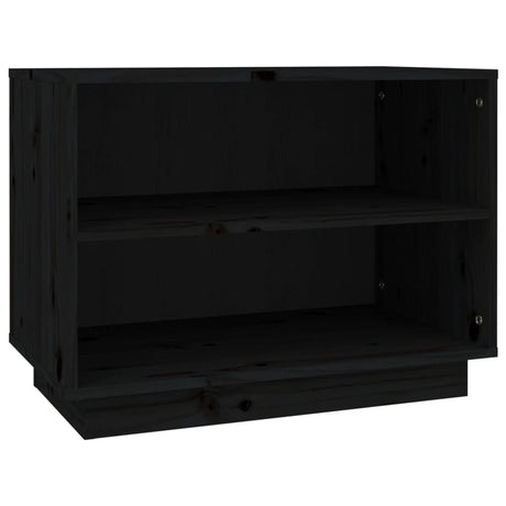 Vidaxl Shoe Cabinet 60x34x45 cm Solid fyrretræ sort