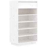 Vidaxx skoskab 60x34x105 cm massiv fyrretræ hvid