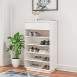 Vidaxx skoskab 60x34x105 cm massiv fyrretræ hvid