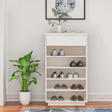 Vidaxx skoskab 60x34x105 cm massiv fyrretræ hvid