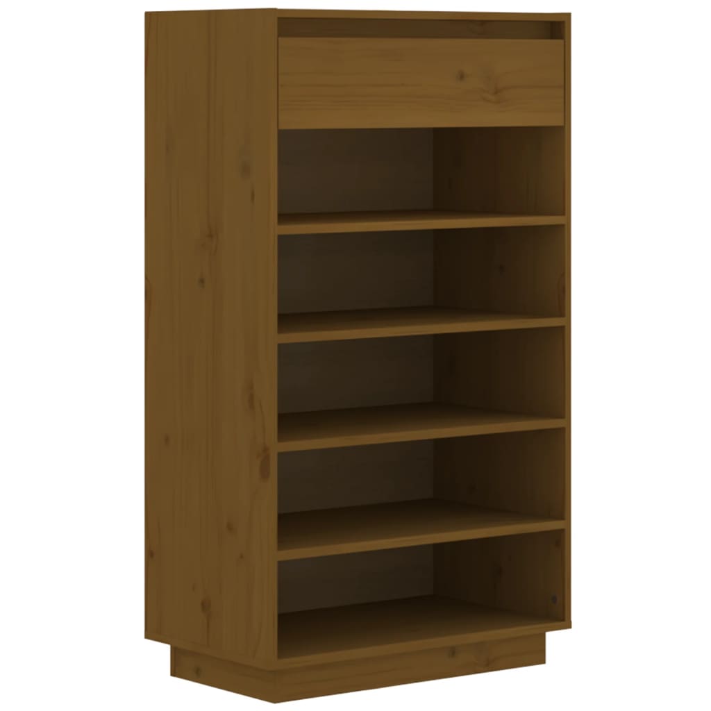 Vidaxl Shoe Cabinet 60x34x105 cm Solid Pine Honey Brown
