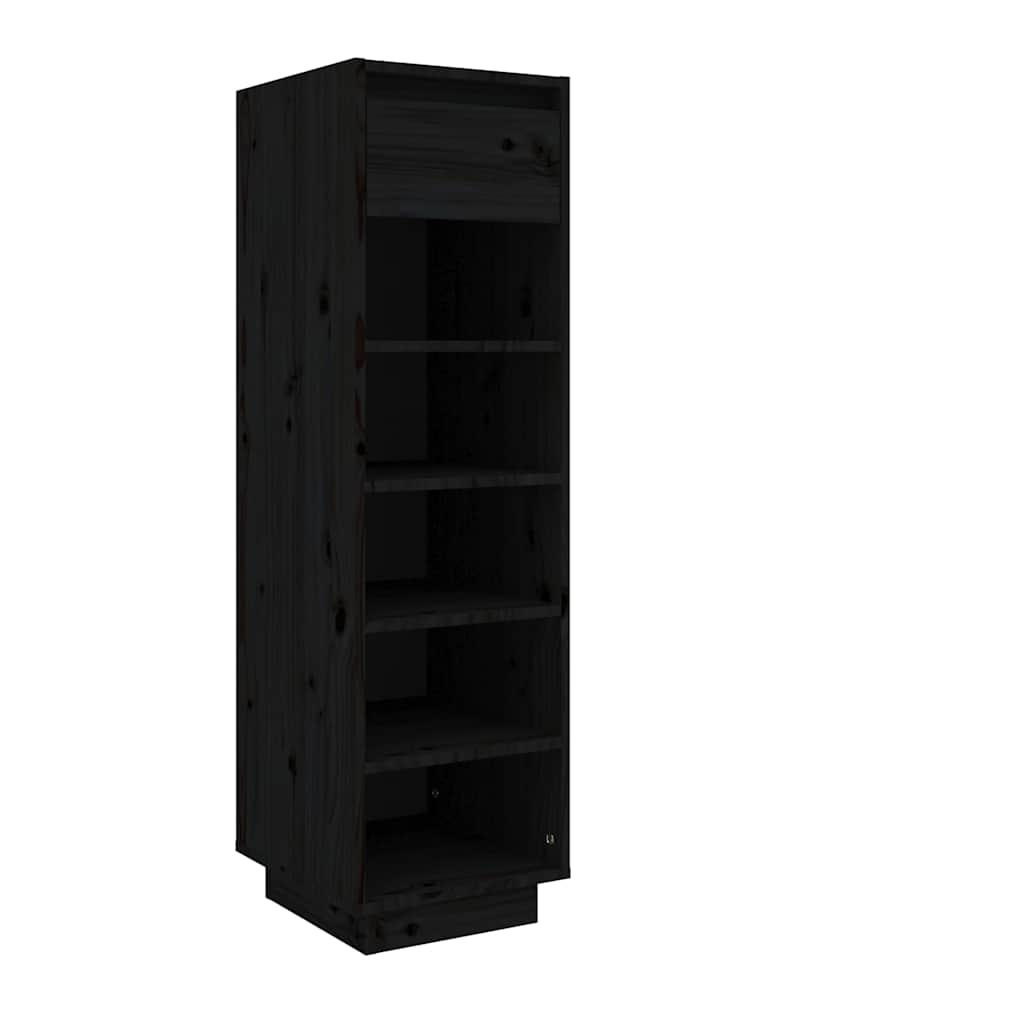 Vidaxl Shoe Cabinet 30x34x105 cm Solid fyrretræ sort