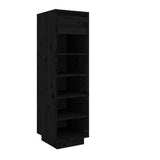 Vidaxl Shoe Cabinet 30x34x105 cm Solid fyrretræ sort