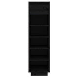 Vidaxl Shoe Cabinet 30x34x105 cm Solid fyrretræ sort