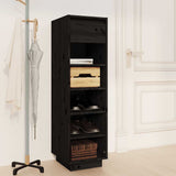 Vidaxl Shoe Cabinet 30x34x105 cm Solid fyrretræ sort
