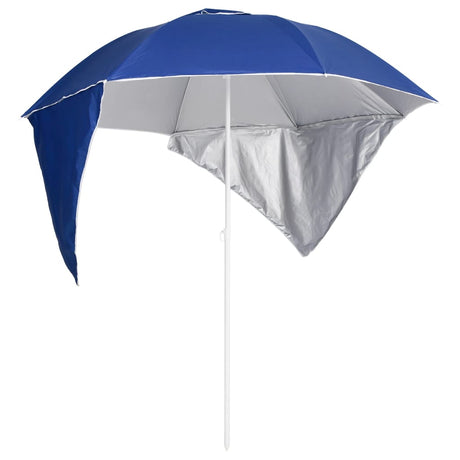 Vidaxl Strandparasol med sidevægge 215 cm blå