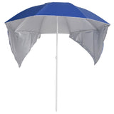 Vidaxl Strandparasol med sidevægge 215 cm blå