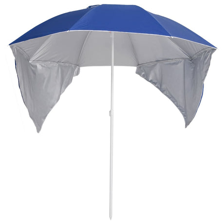 Vidaxl Strandparasol med sidevægge 215 cm blå