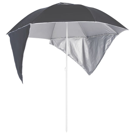 Vidaxl Strandparasol med sidevægge 215 cm antracit -farvet