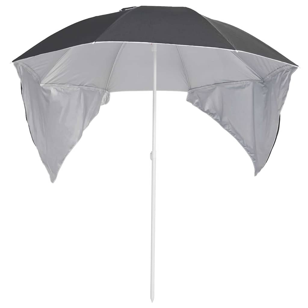 Vidaxl Strandparasol med sidevægge 215 cm antracit -farvet