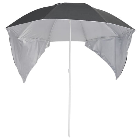 Vidaxl Strandparasol med sidevægge 215 cm antracit -farvet
