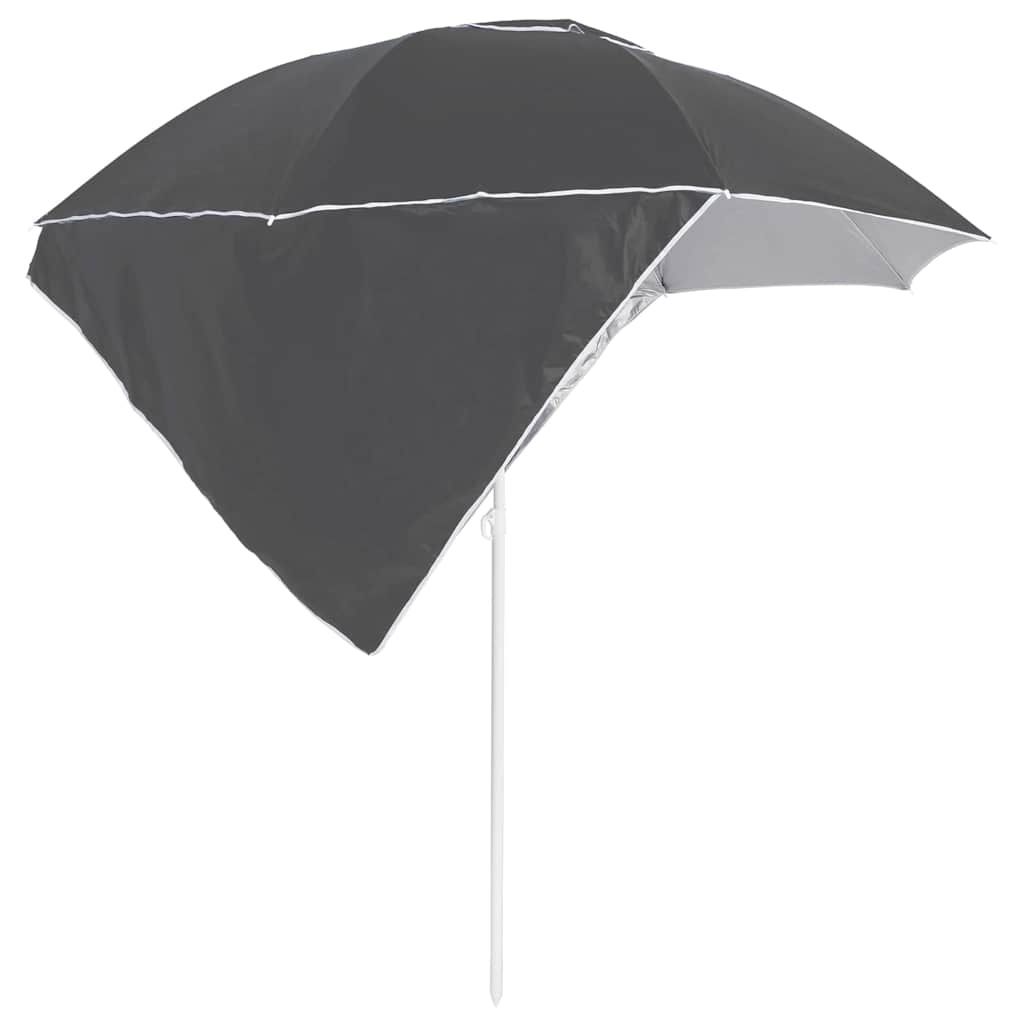 Vidaxl Strandparasol med sidevægge 215 cm antracit -farvet