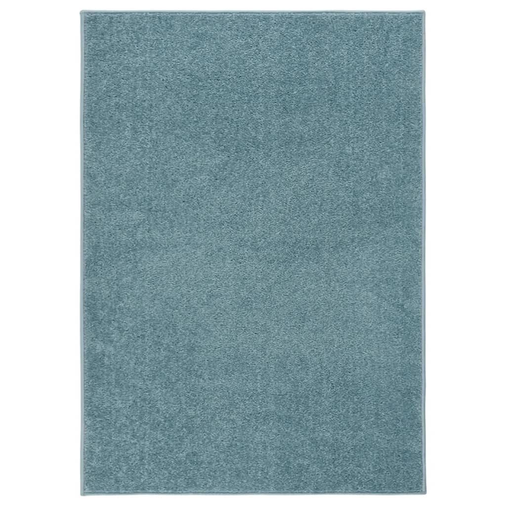 Vidaxl Rug Kortpolig 140x200 cm blå