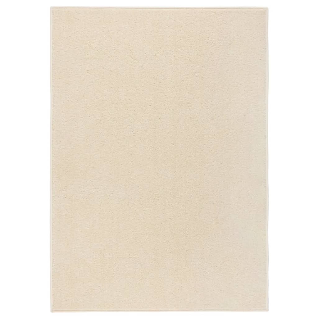 Vidaxl tæppe kort -polet 140x200 cm creme -farvet