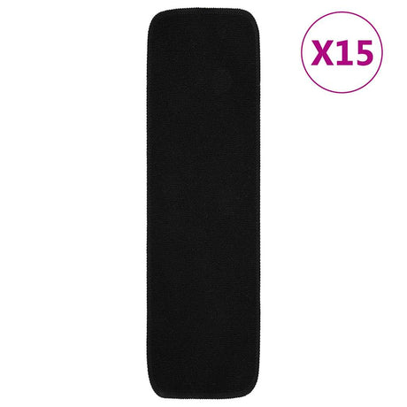 Vidaxl Stair Mats 15 St Anti-Slip rektangulær 75x20 cm sort