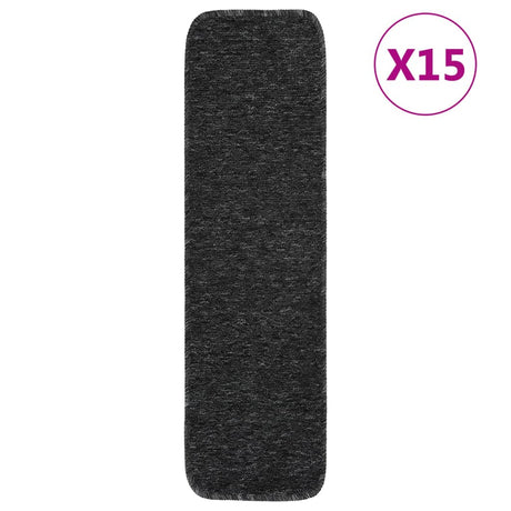 Vidaxl Stair Mats 15 St Anti-Slip Rectangular 75X20 cm Anthracite Color