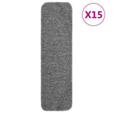 Vidaxl Stair Mats 15 St Anti-Slip rektangulær 75x20 cm grå