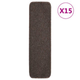 Vidaxl Stair Mats 15 St Anti-Slip rektangulær 75x20 cm brun
