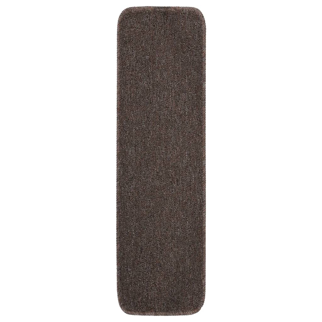 Vidaxl Stair Mats 15 St Anti-Slip rektangulær 75x20 cm brun