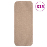 Vidaxl Stair Mats 15 St Anti-Slip rektangulær 60x25 cm beige
