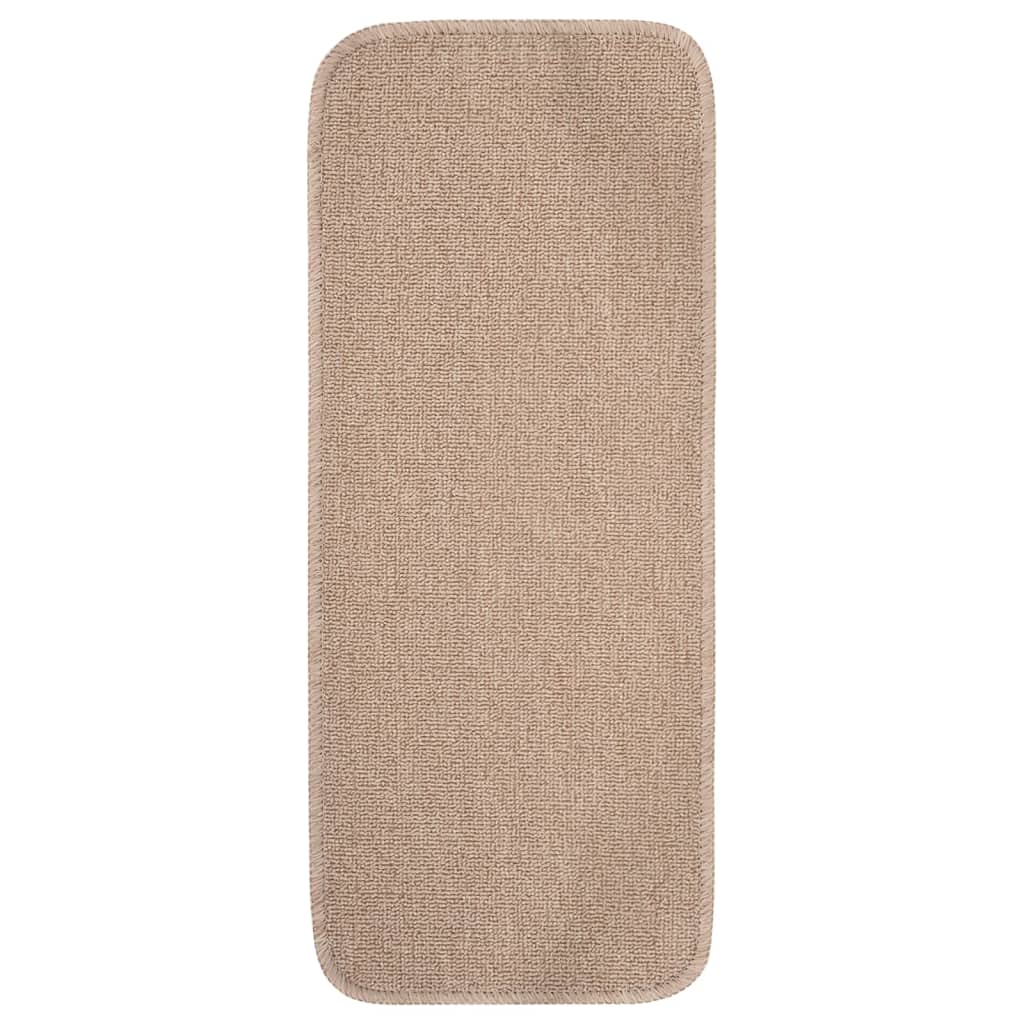 Vidaxl Stair Mats 15 St Anti-Slip rektangulær 60x25 cm beige