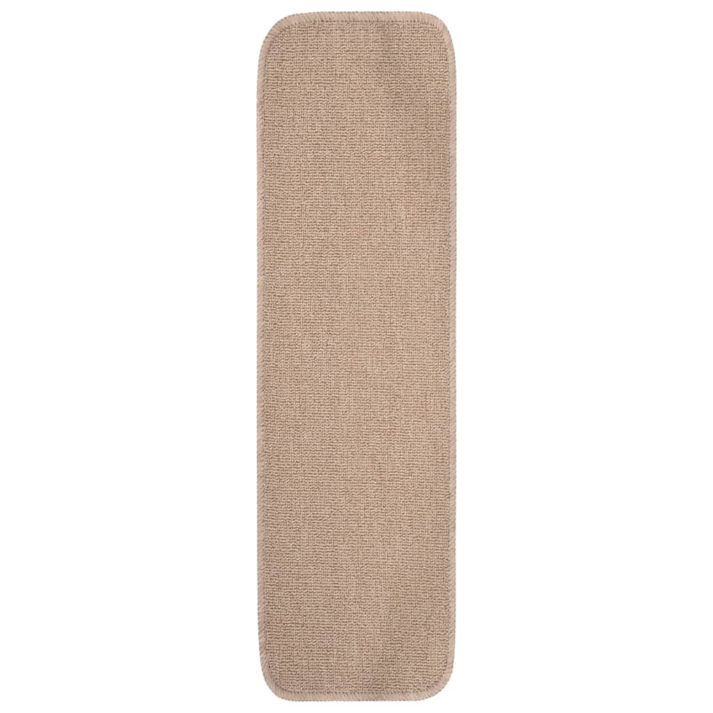 Vidaxl Stair Mats 15 St Anti-Slip rektangulær 75x20 cm beige