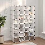 Vidaxl Shoe Rack 93x36.5x140 cm polypropen gennemsigtig