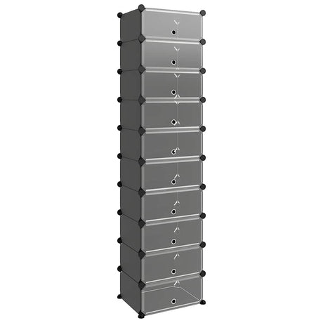 Vidaxl Shoe Rack 44x32x174 cm polypropen sort