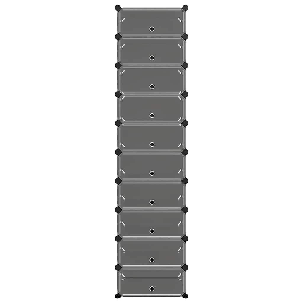 Vidaxl Shoe Rack 44x32x174 cm polypropen sort