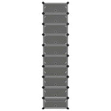 Vidaxl Shoe Rack 44x32x174 cm polypropen sort