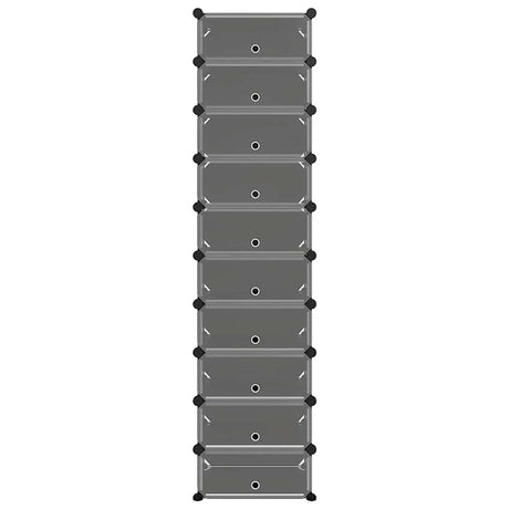 Vidaxl Shoe Rack 44x32x174 cm polypropen sort