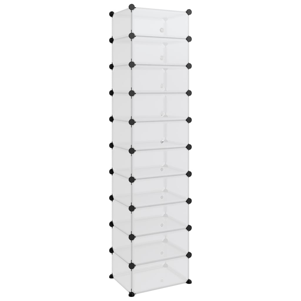 Vidaxl Shoe Rack 44x32x174 cm polypropen gennemsigtig