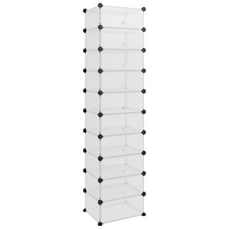 Vidaxl Shoe Rack 44x32x174 cm polypropen gennemsigtig