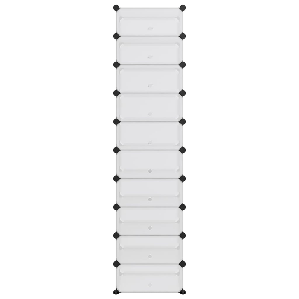 Vidaxl Shoe Rack 44x32x174 cm polypropen gennemsigtig