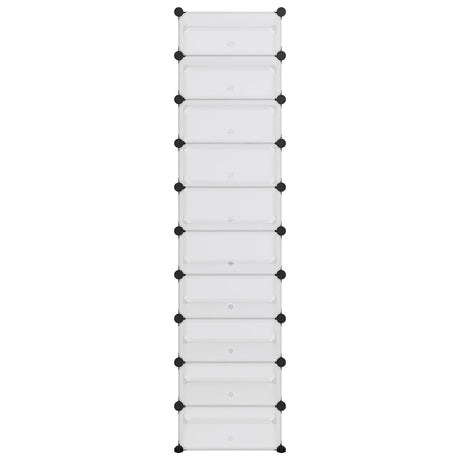 Vidaxl Shoe Rack 44x32x174 cm polypropen gennemsigtig