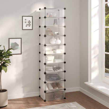 Vidaxl Shoe Rack 44x32x174 cm polypropen gennemsigtig