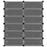 Vidaxl Shoe Rack 94.5x36.5x106 cm polypropen sort