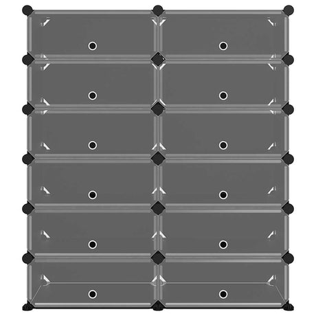 Vidaxl Shoe Rack 94.5x36.5x106 cm polypropen sort