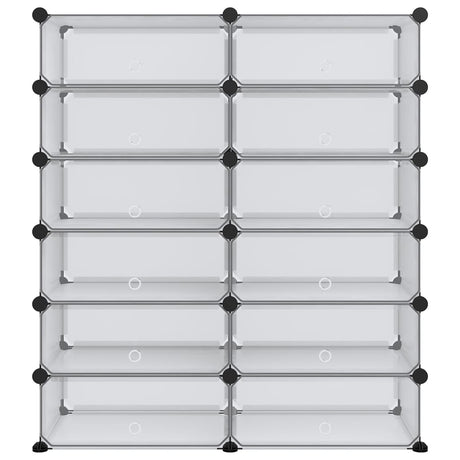 Vidaxl Shoe Rack 94.5x36.5x106 cm polypropen gennemsigtig