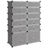 Vidaxl Shoe Rack 94x37x125 cm polypropen sort