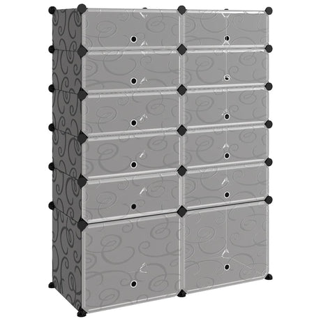 Vidaxl Shoe Rack 94x37x125 cm polypropen sort
