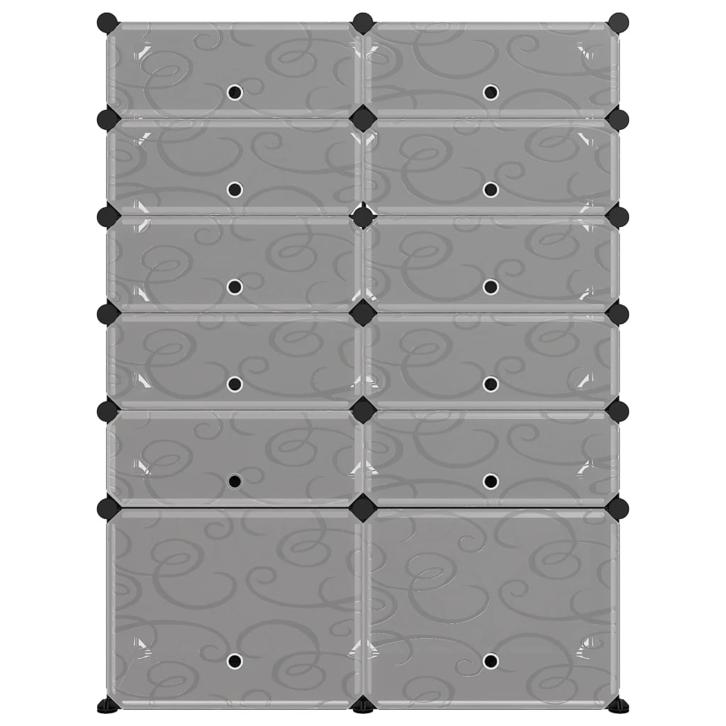 Vidaxl Shoe Rack 94x37x125 cm polypropen sort