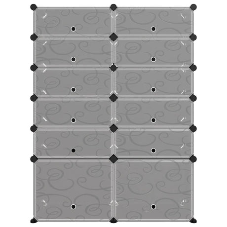Vidaxl Shoe Rack 94x37x125 cm polypropen sort