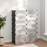 Vidaxl Shoe Rack 94x37x125 cm polypropen sort