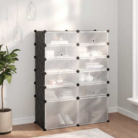 Vidaxl Shoe Rack 94x37x125 cm polypropen sort