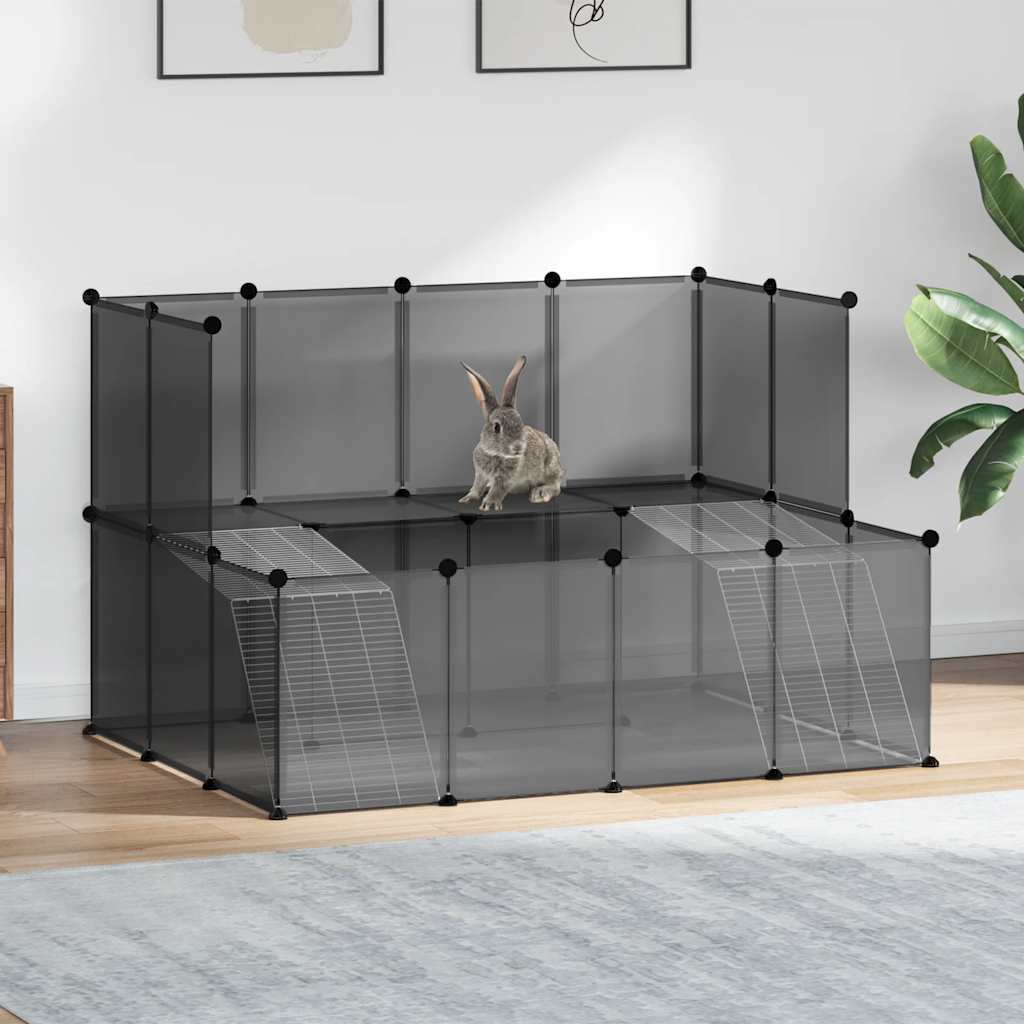 Vidaxl Animal Loft Small 143x107x93 polypropen og stål sort
