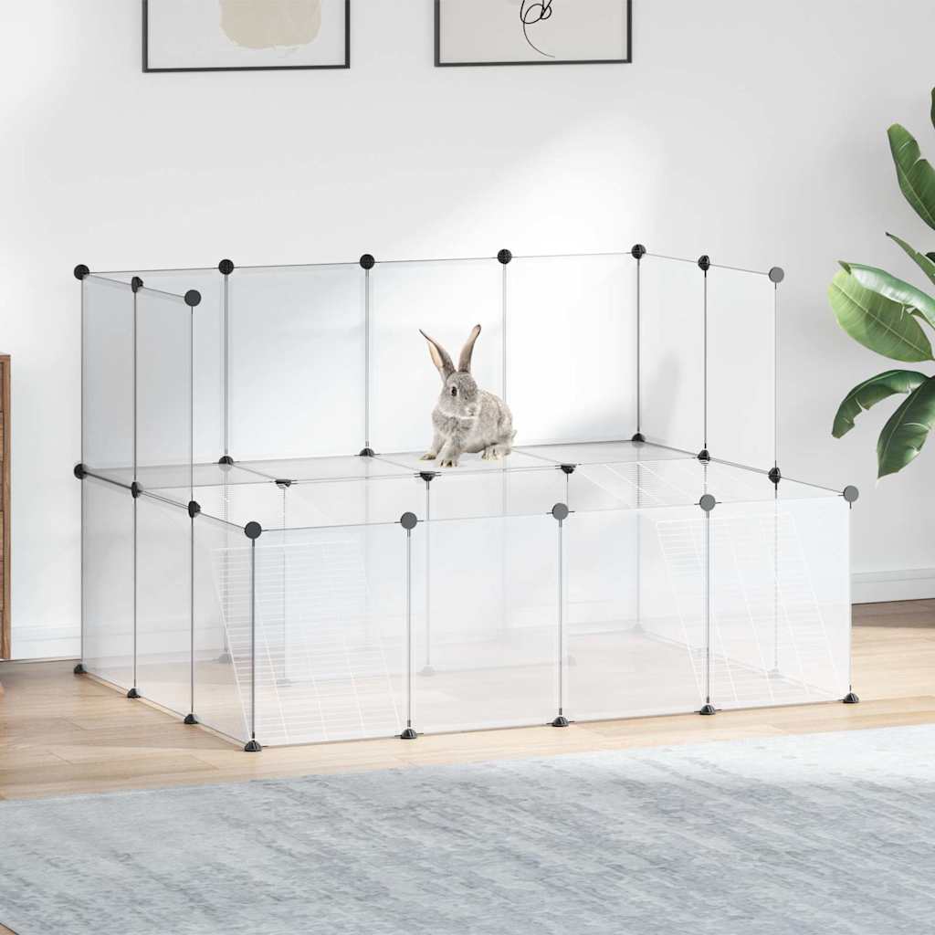 Vidaxl Animal Loft Small 143x107x93 cm polypropen og stål gennemsigtig