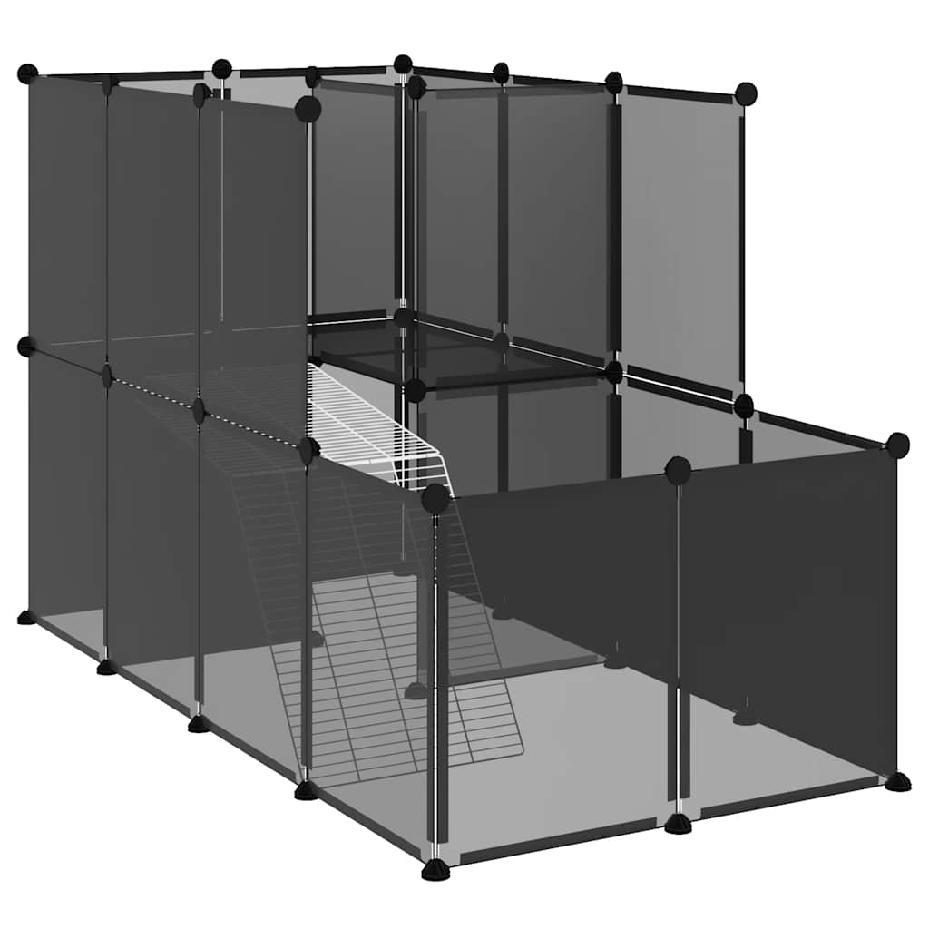 Vidaxl Animal Loft Small 142x74x93 cm polypropen og stål sort