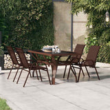 Vidaxl tuintafel 140x70x70 cm staal en glas bruin en zwart