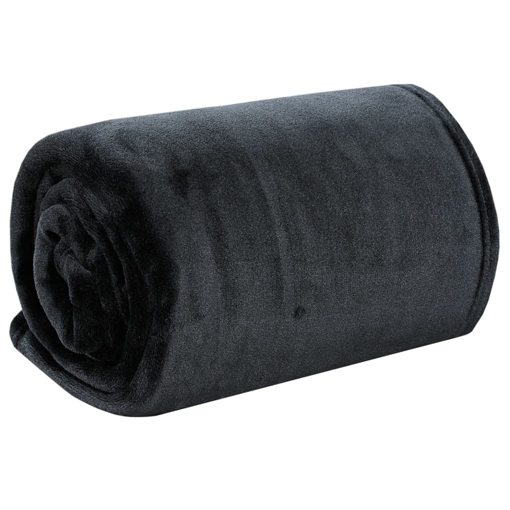 Vidaxl tæppe 150x200 cm polyester sort
